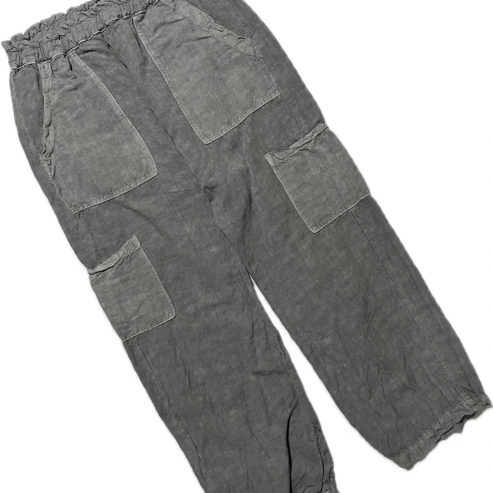 NSF Cargo Linen Blend Pants with Elastic Waist size M